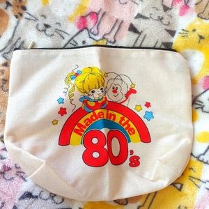 Rainbow Bright canvas makeup bag